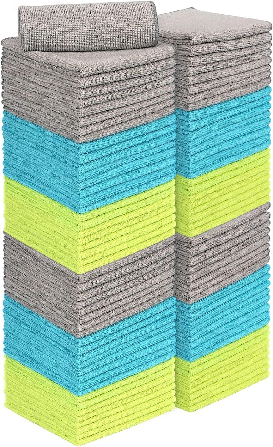 AIDEA Microfibre Cleaning Cloths Pack of 100, Multifunctional Reusable Microfibr...
