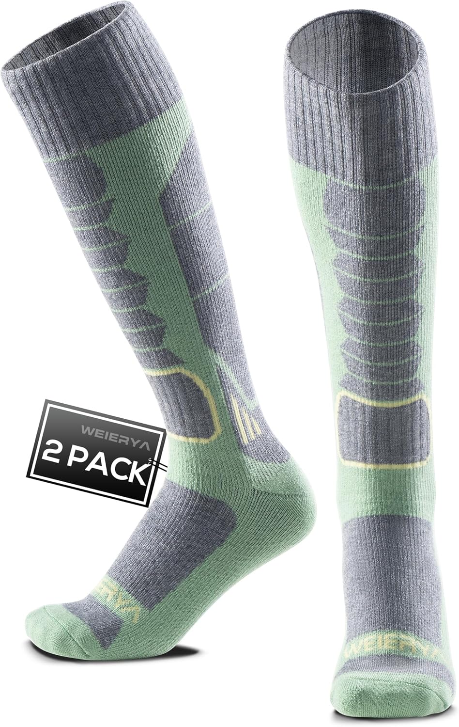 WEIERYA Womens Ski Socks 2/3 Pairs Pack for Skiing, Snowboarding, Thermal Merino...