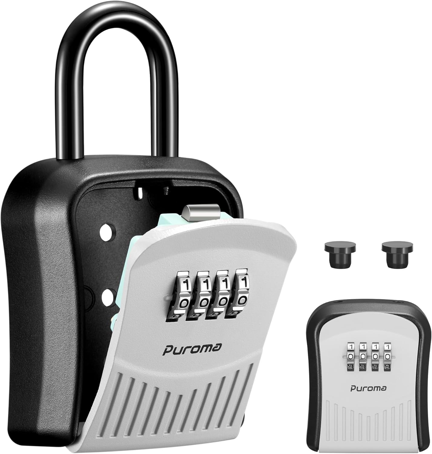 Puroma Lock Box Combination Key Lock Box, Wall-Mounted Portable Storage Lockbox...