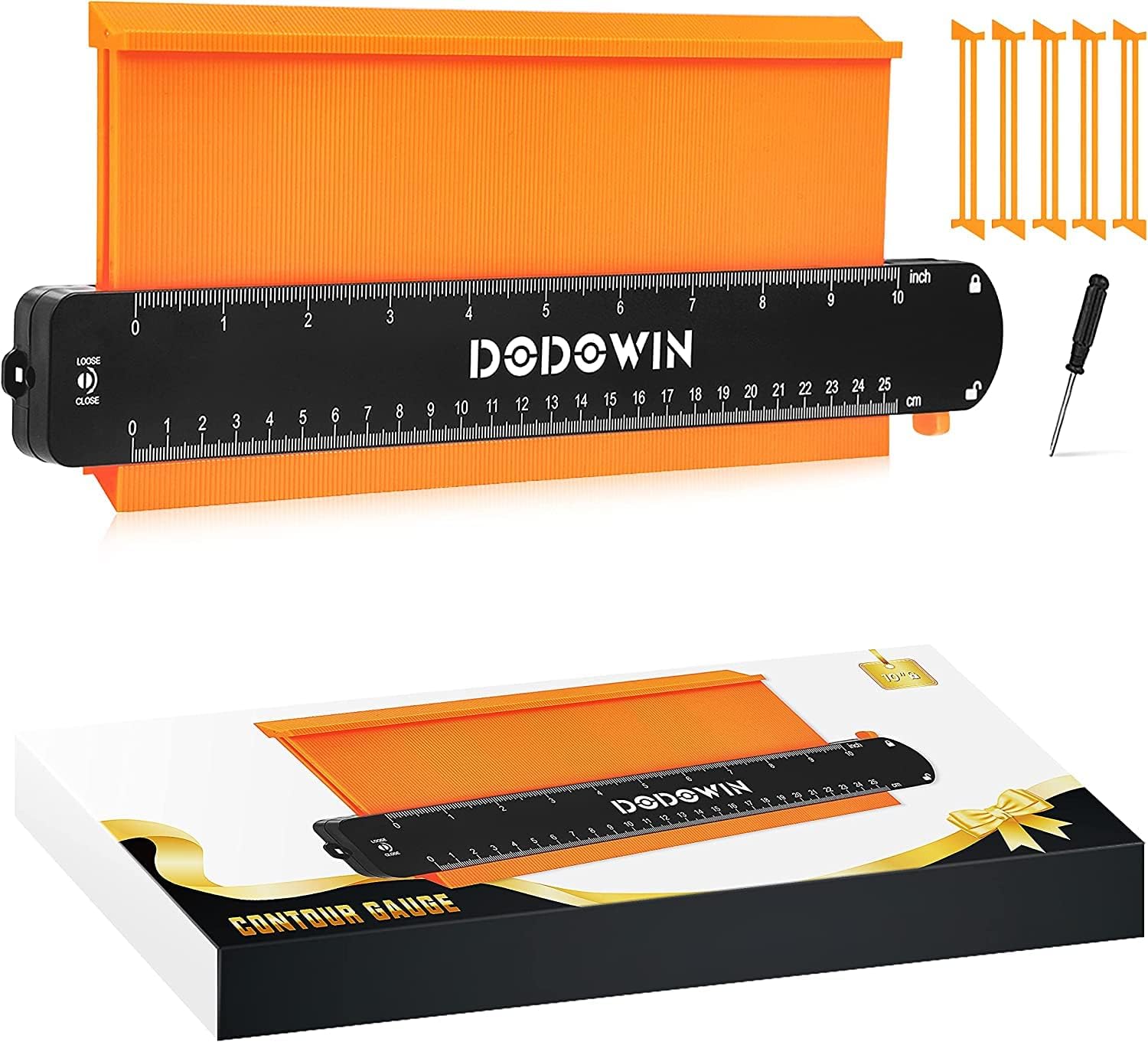 DODOWIN Contour Gauge Profile Ruler Marking Tools 10", Birthday Gifts for Men Hi...