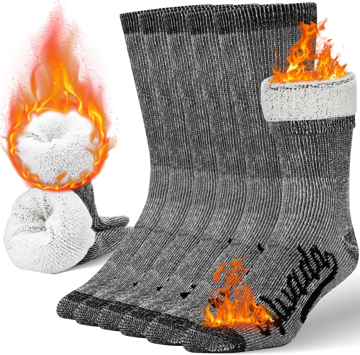 Alvada Merino Wool Hiking Socks Thermal Warm Crew Winter Boot Sock For Men & Wom...