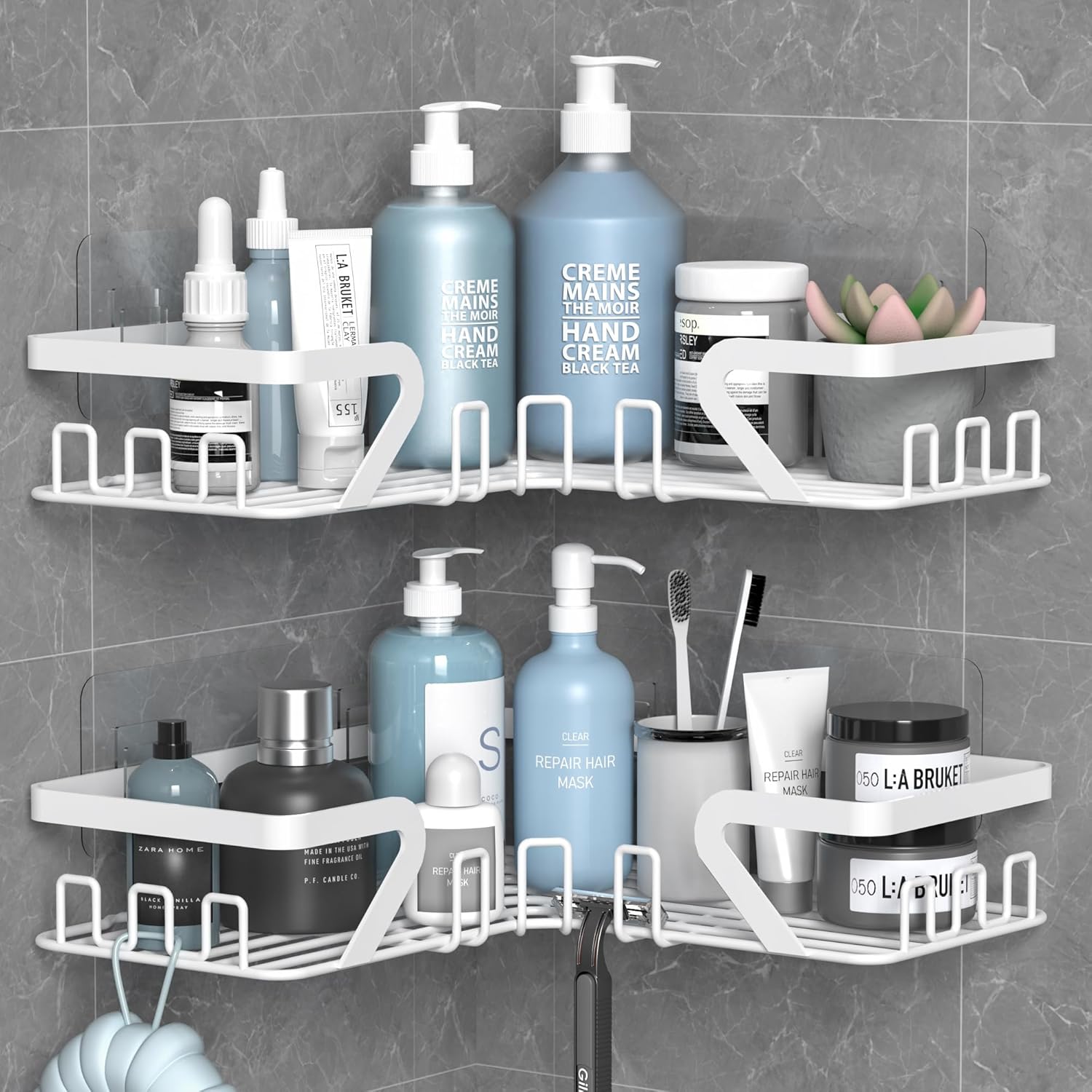 Kegii Shower Caddy Corner with Soap Holder, Shower Storage No Drilling, Corner B...