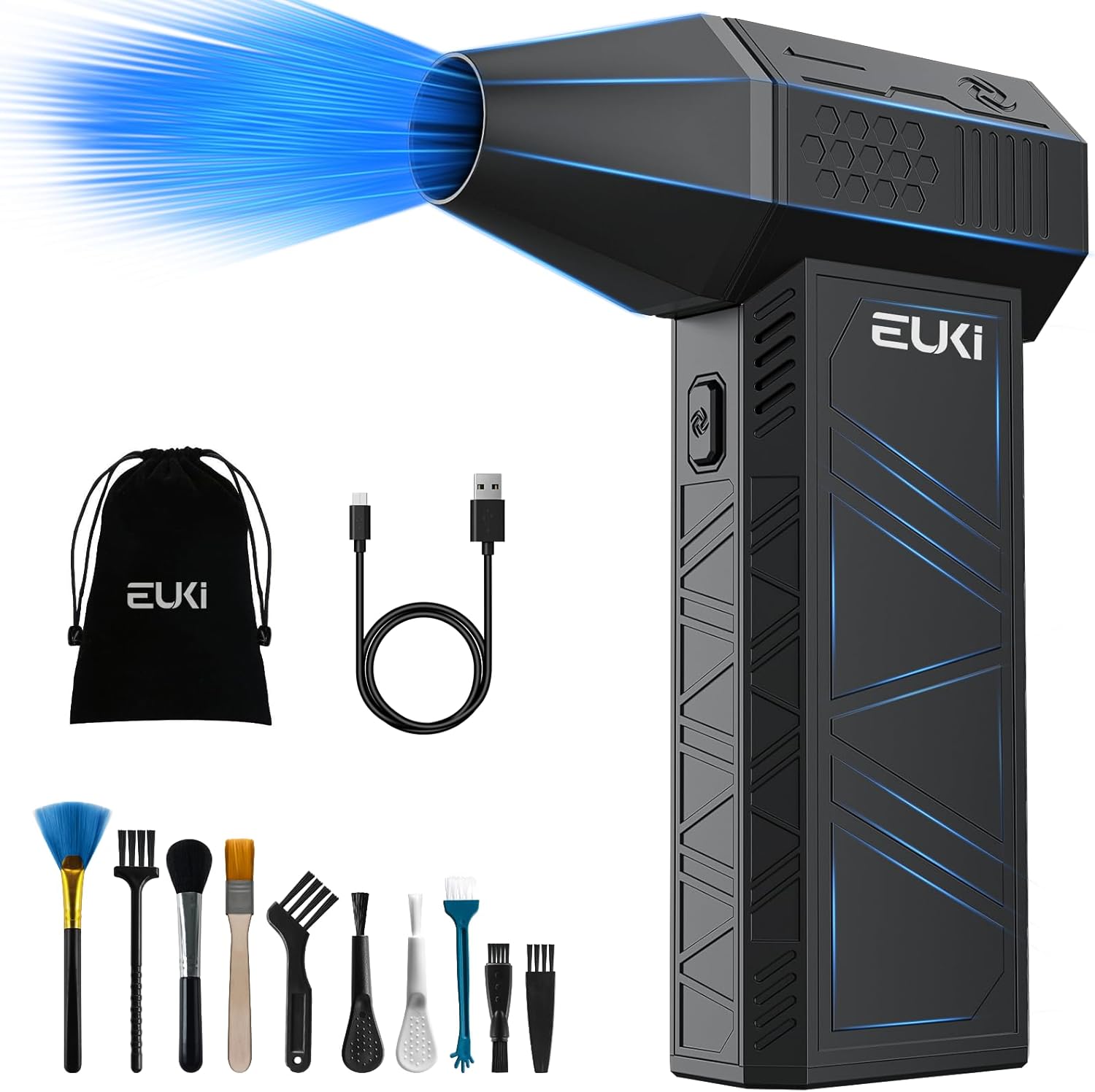 EUKI Compressed Air Duster-150000RPM Electric Air Duster, Cordless Rechargeable...