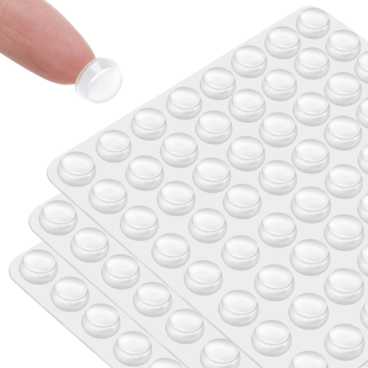 CHUNZEXI 192Pcs Cabinet Door Bumpers Clear Self Adhesive- Rubber Door Stoppers f...