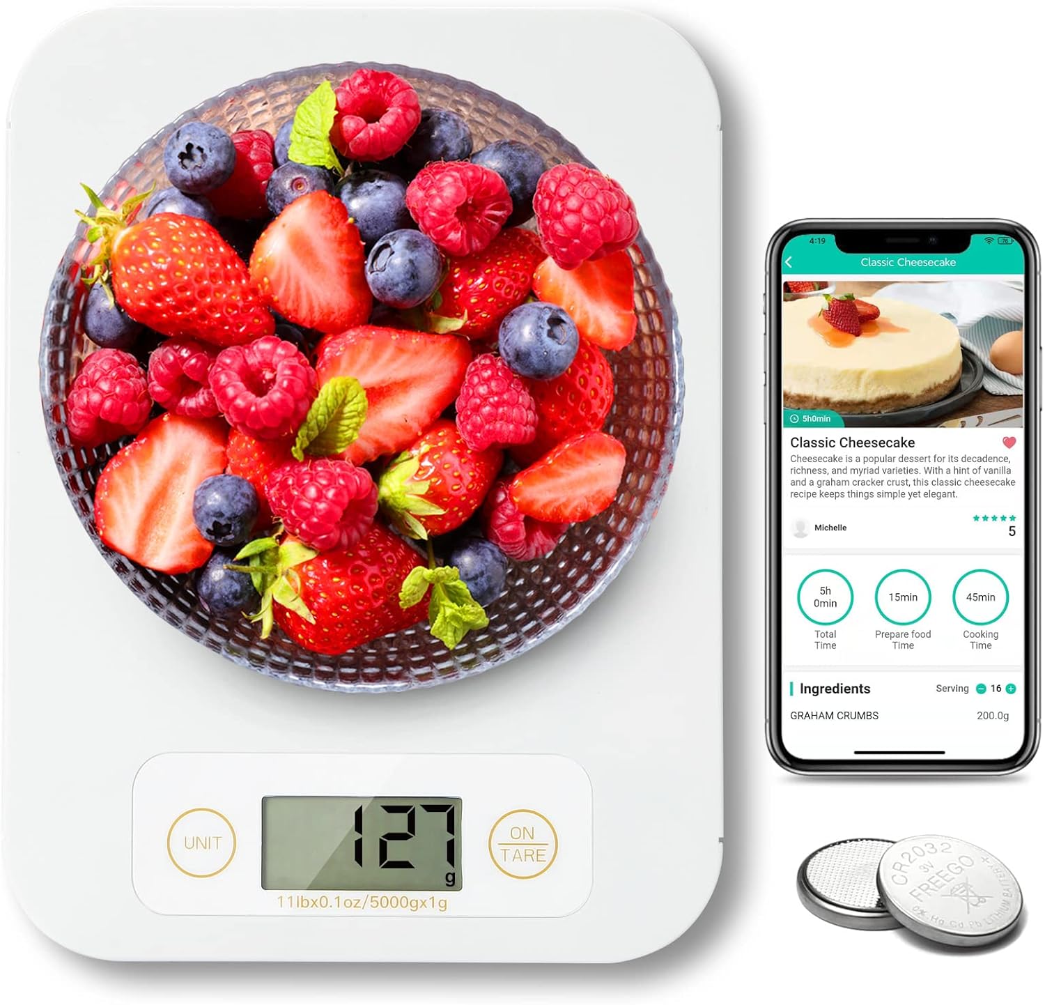 Smart Food Scale - Digital Food Scales Grams and Ounces with Nutritional Calcula...