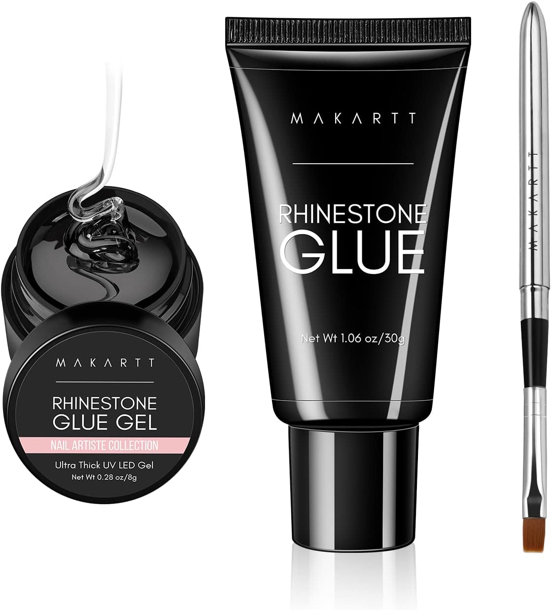 Makartt Nail Rhinestone Glue Gel Kit, 30g & 8g Super Adhesive Nail Gel for Gems,...