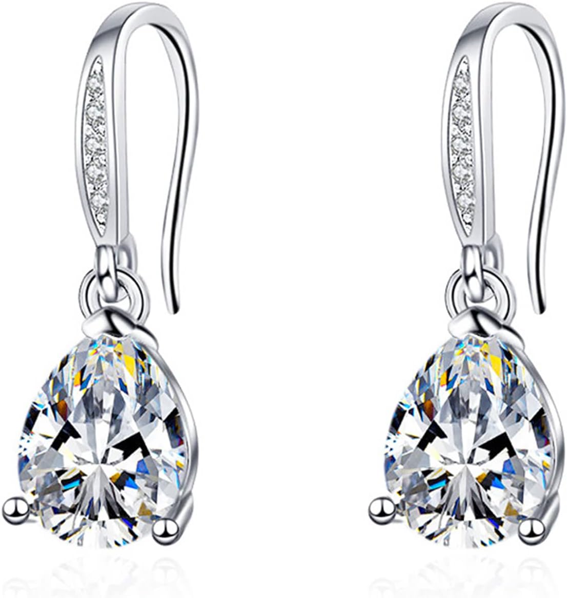 HEEYA Sterling Silver Drop Earrings for Women Girls, Dangle Earrings with Cubic...