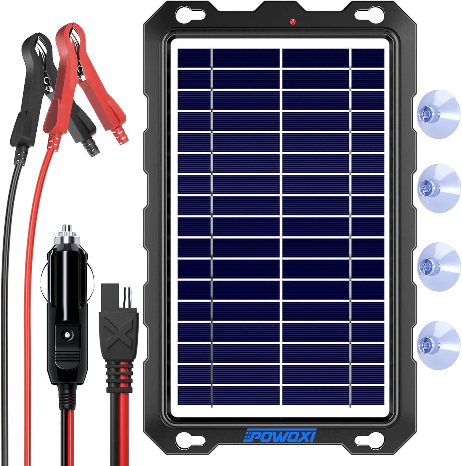 POWOXI Upgraded 7.5W-Solar-Battery-Trickle-Charger-Maintainer-12V Portable Water...