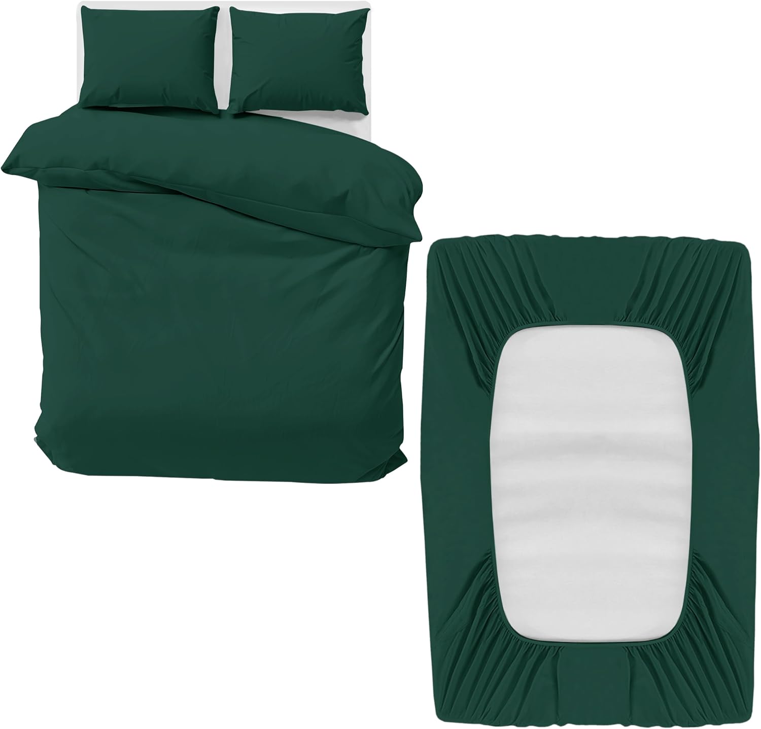 MOONLIGHT20015 King Bedding Set 4 Piece Duvet Cover Fitted Sheet with Pillow cas...