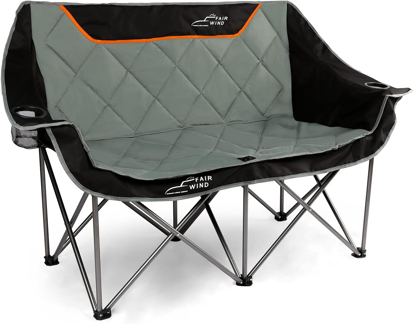 FAIR WIND Oversized Fully Padded Camping Chair Folding Loveseat Camping Couch Do...