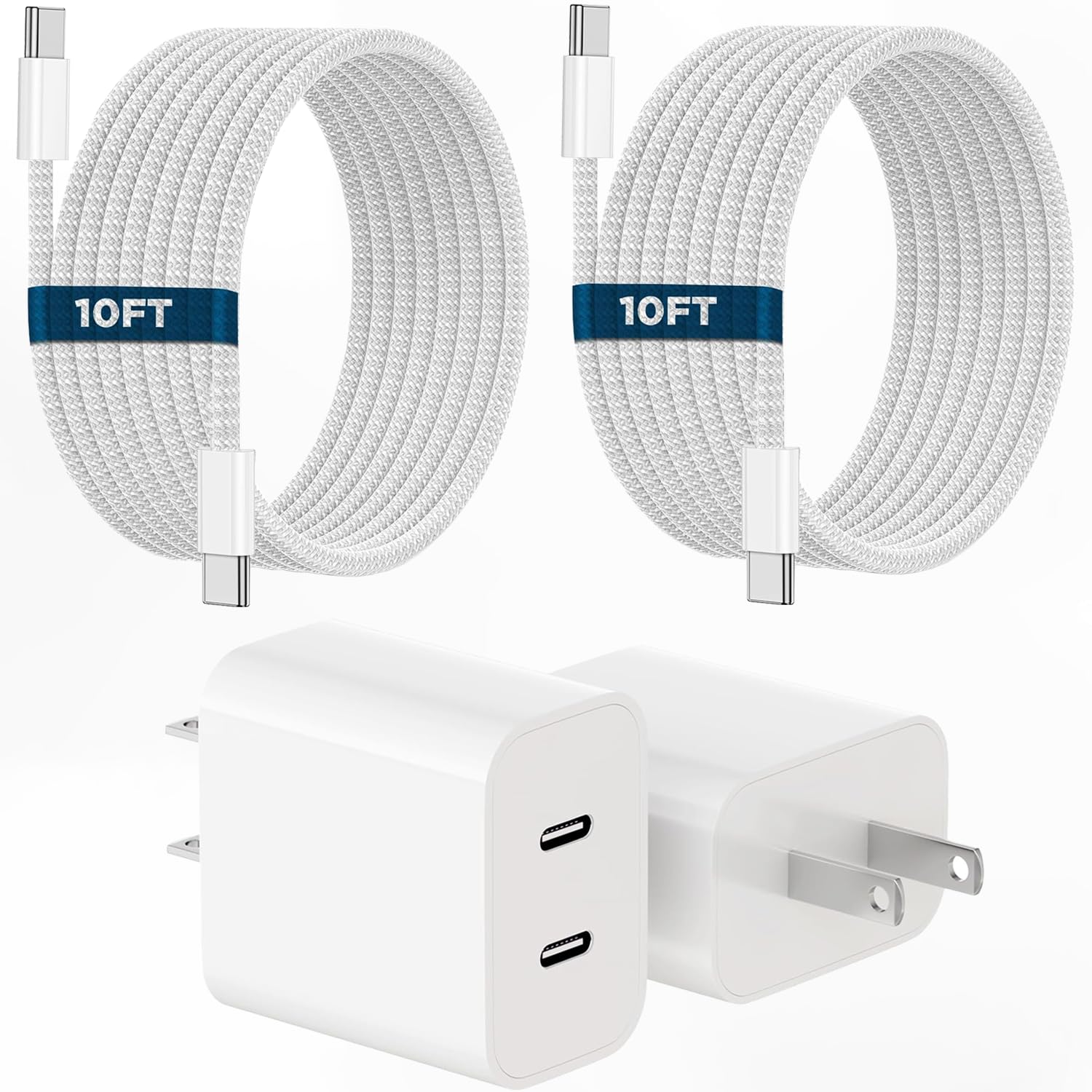 iPhone 16 15 Charger, 2Pack PD Dual USB C Charger Block Fast Charging Wall Charg...