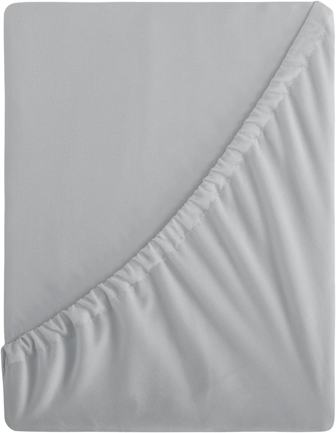 Aisbo Double Fitted Sheet Grey - Extra Deep Pocket Bed Sheet 16 inch 40 cm - Mic...