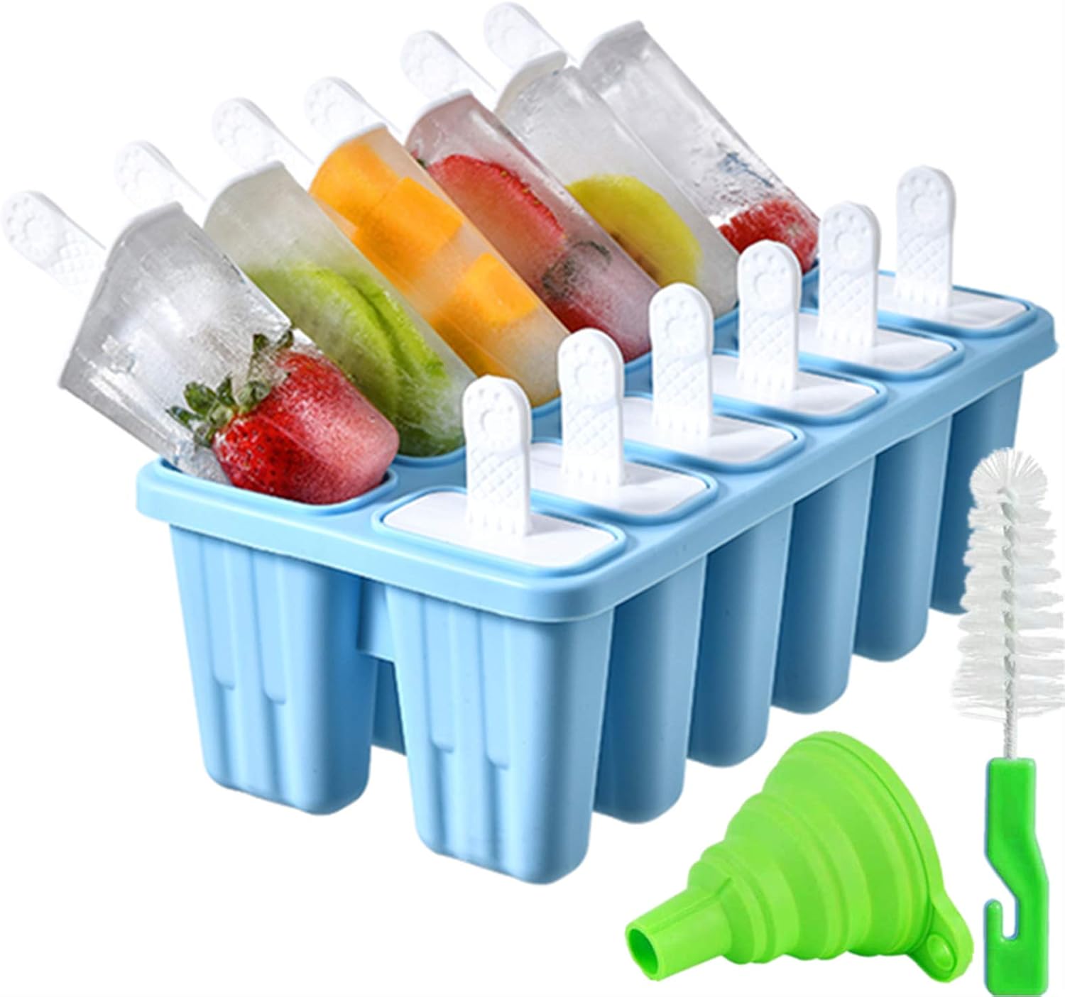 Popsicle Molds，Popsicle Mold12 Pieces Silicone Ice Pop Popsicle Easy Release (1...