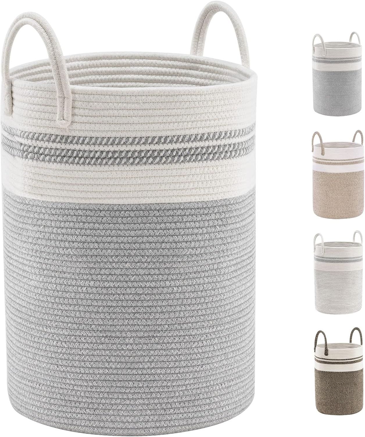 YOUDENOVA Cotton Rope Basket Large Blanket Basket Woven Storage Basket Toy Stora...