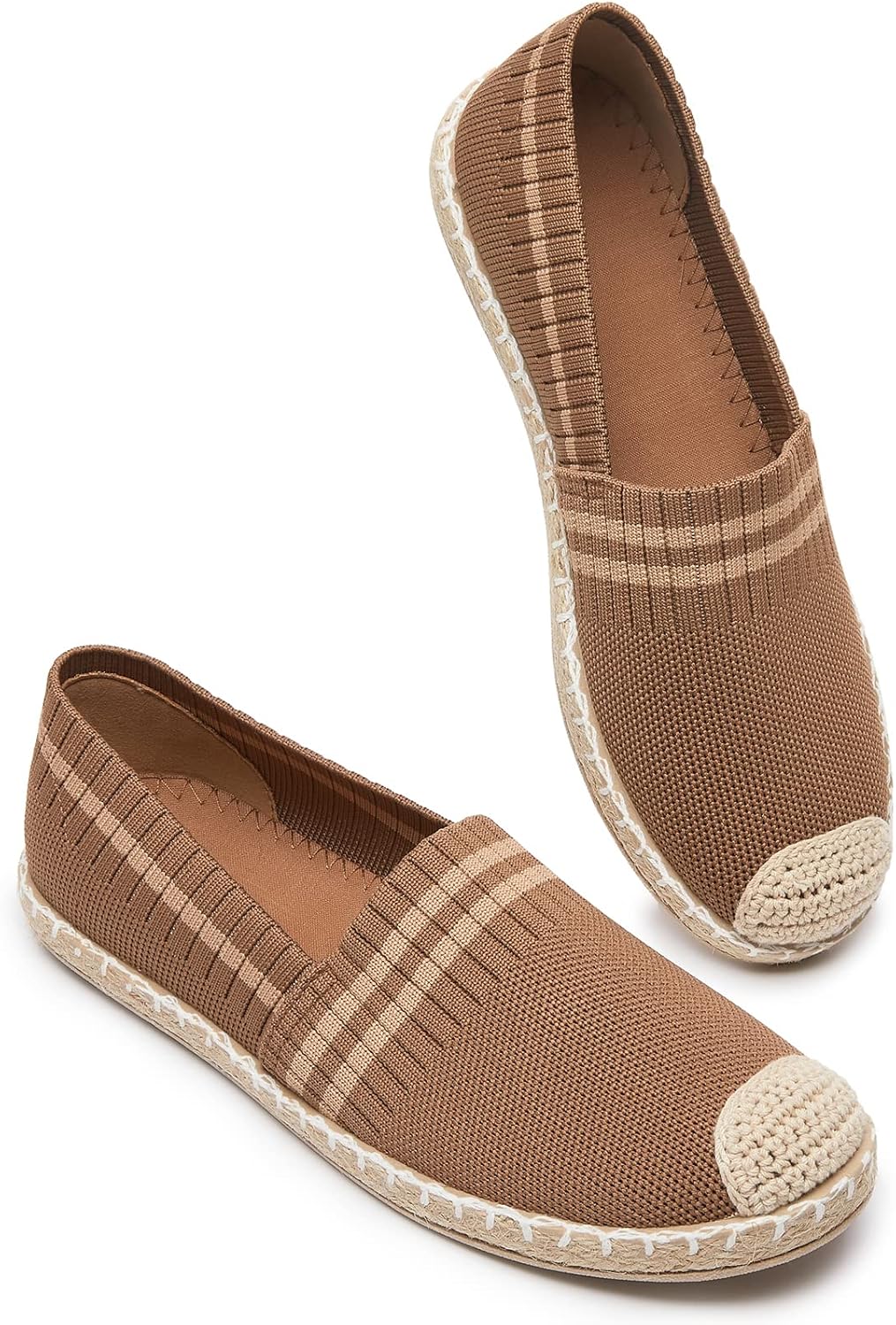 BABUDOG Womens Espadrilles Breathable Flats Shoes Mesh Slip on Loafers Soft Whit...