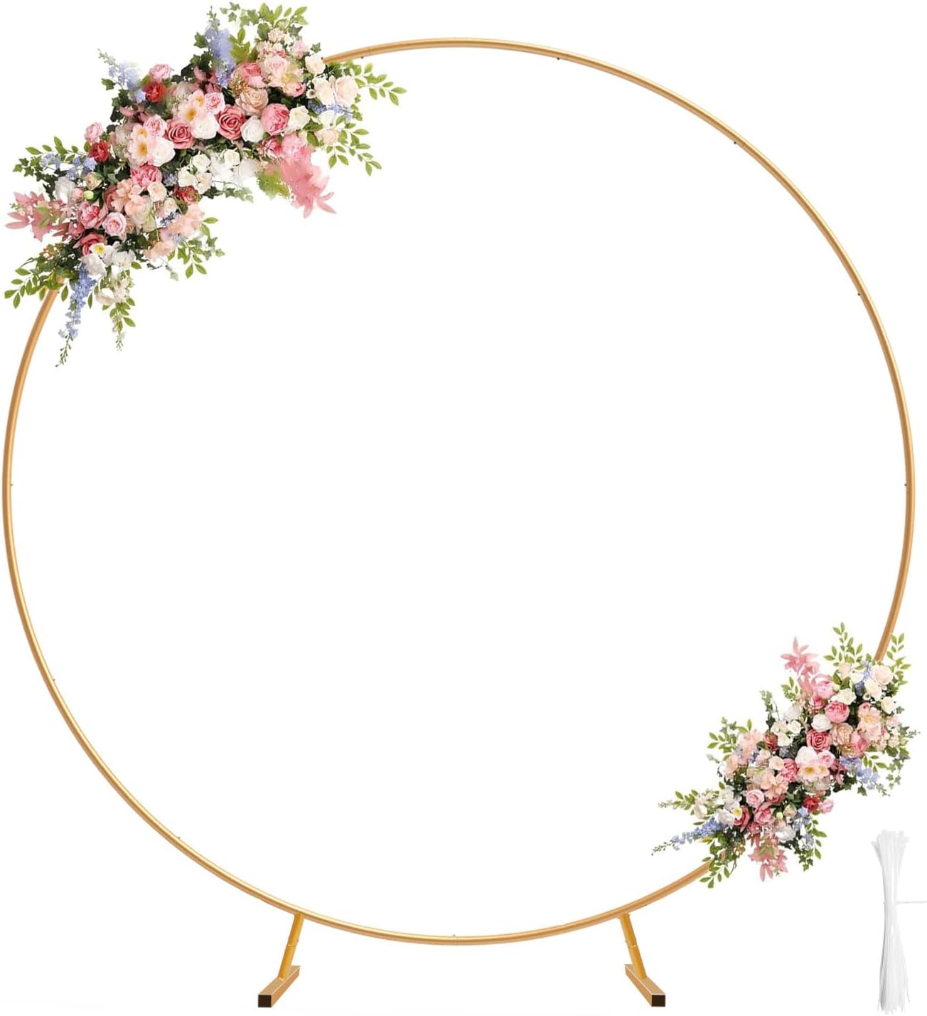 Chamvis Metal Round Balloon Arch Kit, 7.2ft (2.2m) Golden Round Arch Stand Kit:...