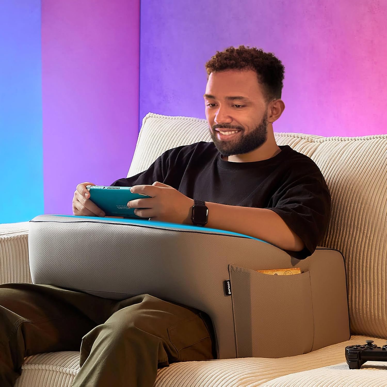 Reading Pillow for Gaming, Extra Large Arm Rest Pillow for Adult, Memory Foam Be...