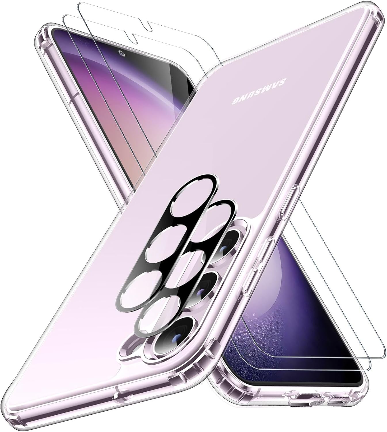 SPIDERCASE for Samsung Galaxy S23 Plus Case,[Crystal Clear] 2 Pack [Tempered Gla...