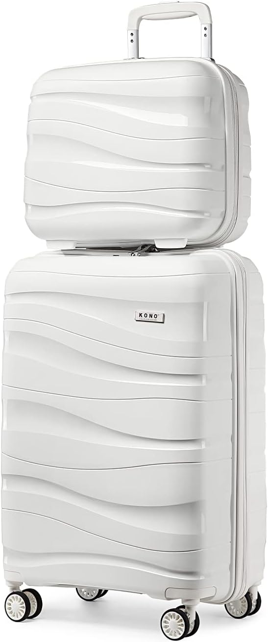 Kono Luggage Sets of 2 Piece Lightweight Polypropylene Hard Shell Suitcase with...