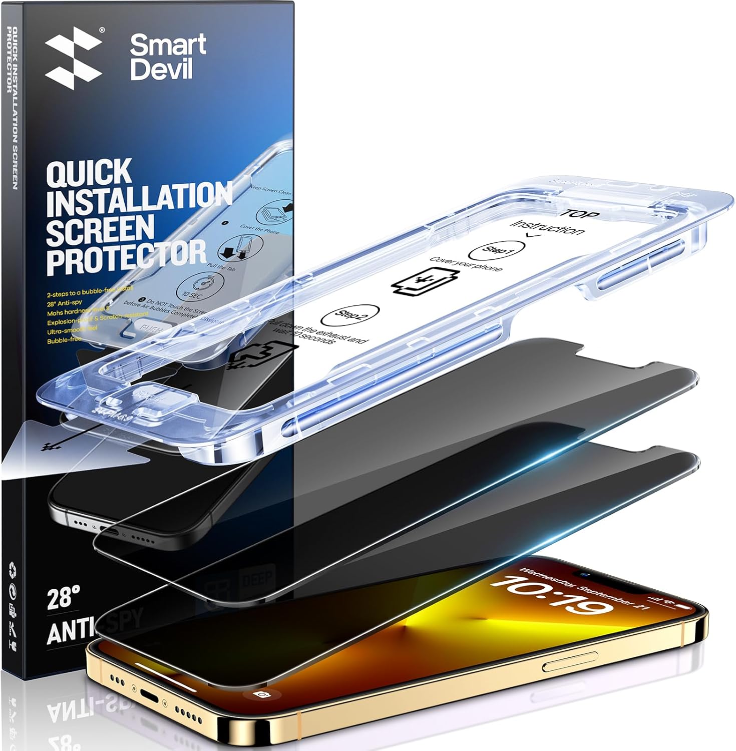 SMARTDEVIL 2PACK Privacy Screen Protector for iPhone 13 Pro Max/14 Plus 6.7inch...