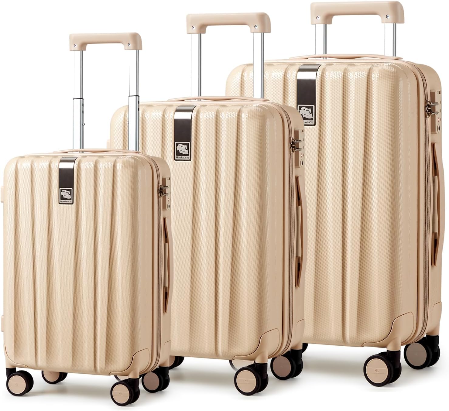 Hanke Luggage Sets 3 piece Carry On Luggage with Wheels PC Hard Shell Suitcases...