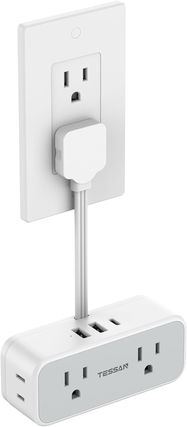 Multi Plug Wall Outlet Extender, TESSAN Short Exte...