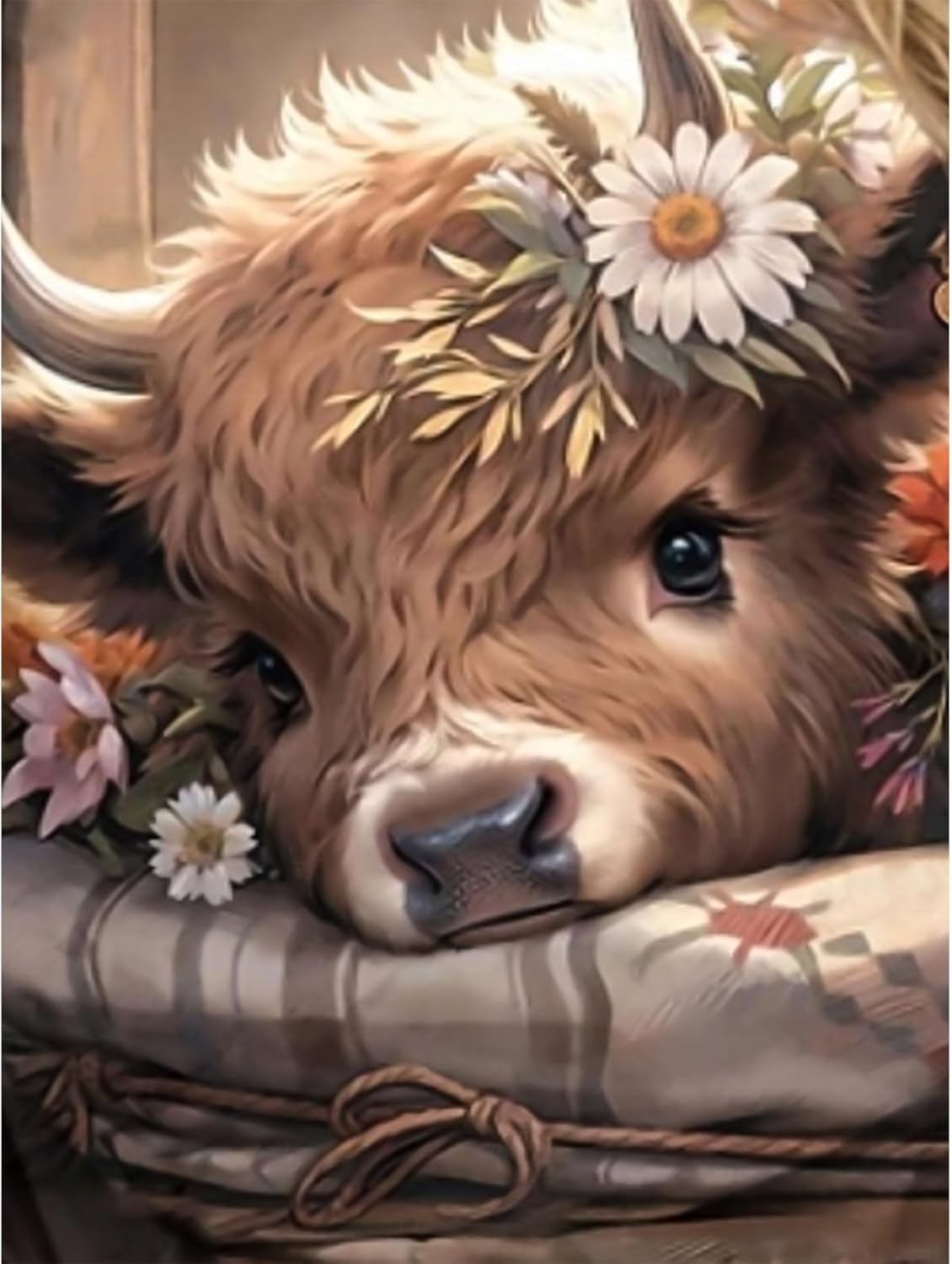 Cow Diamond Art Kits for Adults, Highland Cow Diamond Painting Kits for Adults B...