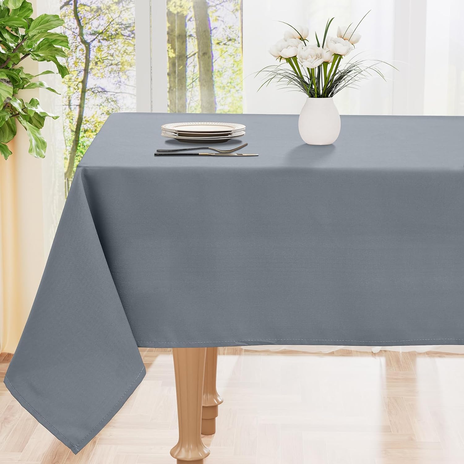 smiry Table Cloth Wipe Clean Rectangular 140x300 cm, Wipeable Water Resistant Po...