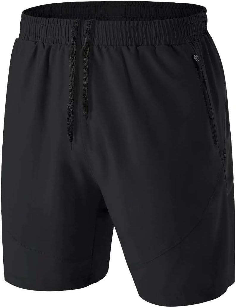 HMIYA Men's Sport Shorts Quick Dry Running Gym Casual Short Lightweight with Zip...