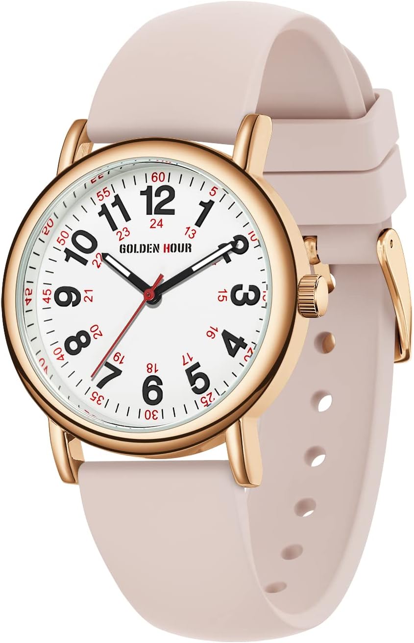 GOLDEN HOUR Waterproof Nurse Watch for Medical Professionals, Students Women Men...
