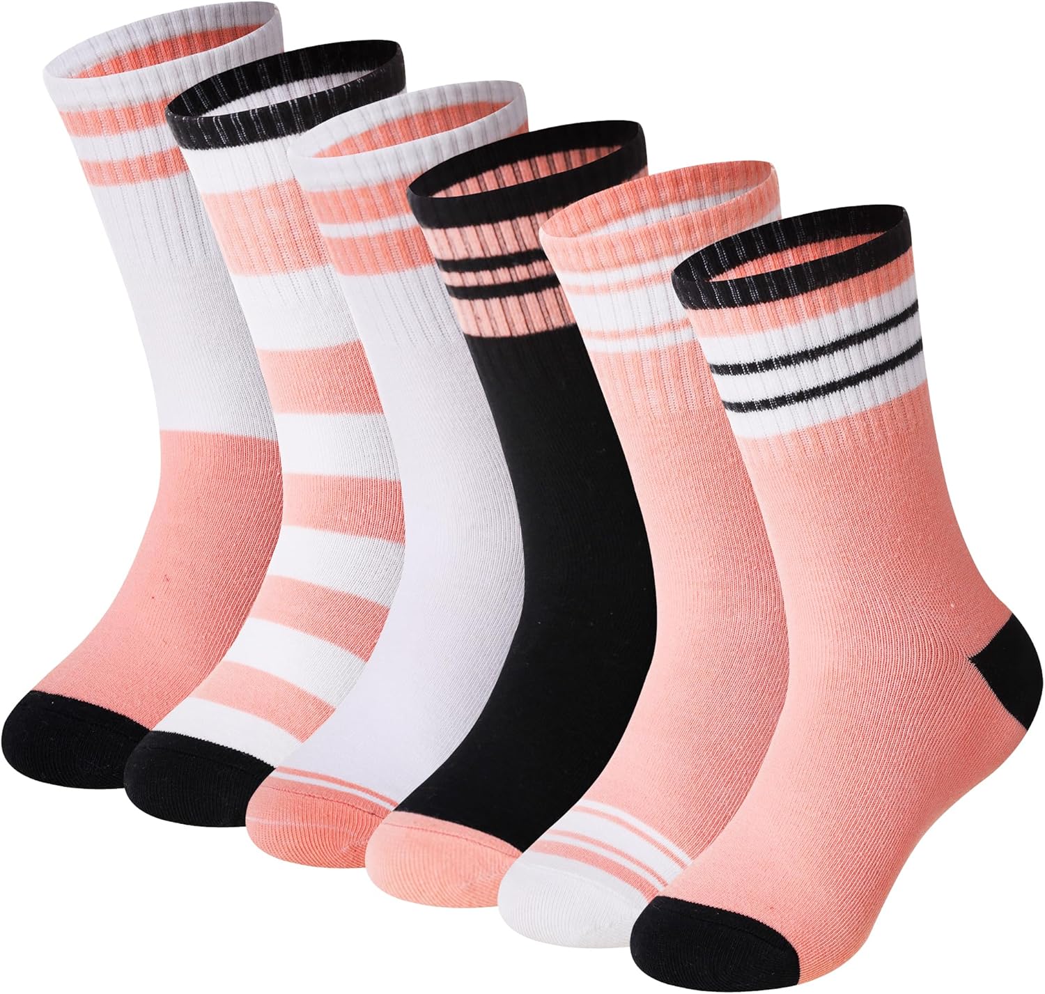 Eyean Girls Athletic Crew Socks Kids Cotton Sports Soft Breathable Casual Socks...