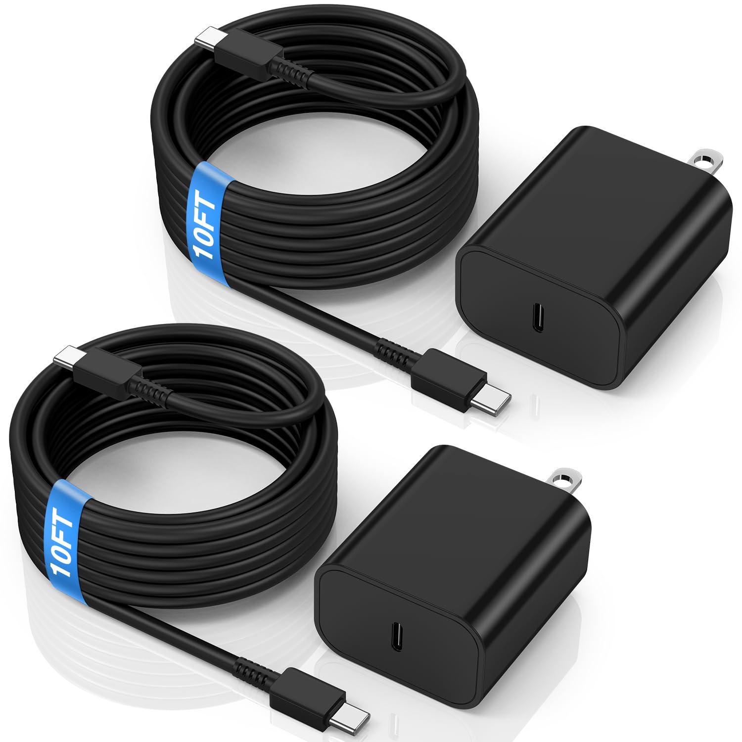 2Pack 45W Super Fast Charger with USB C Cable 10ft, Type C Wall Charging Block A...