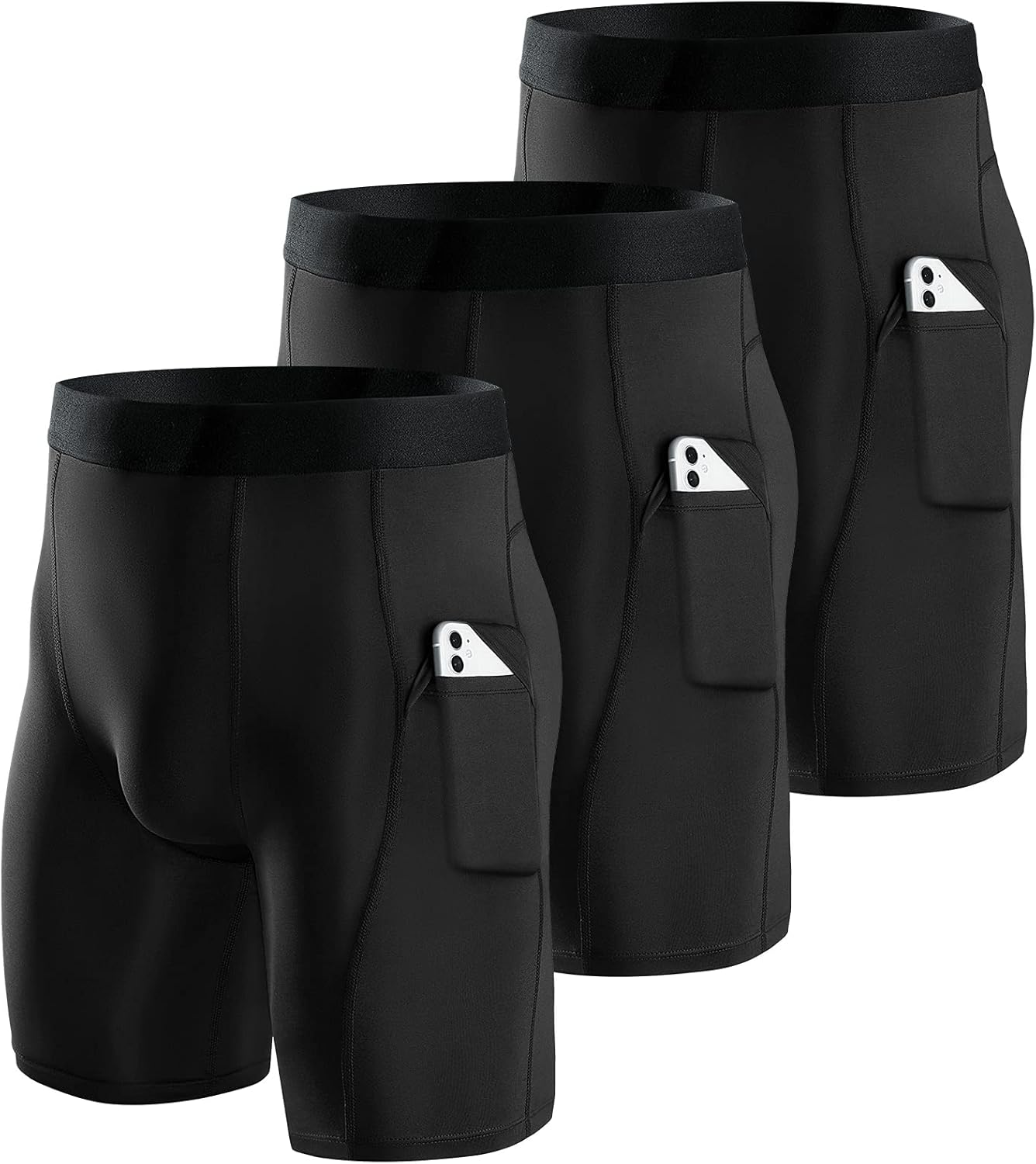 Niksa 1 or 3 Pack Mens Compression Shorts Running Base Layer Shorts Men’s Compre...