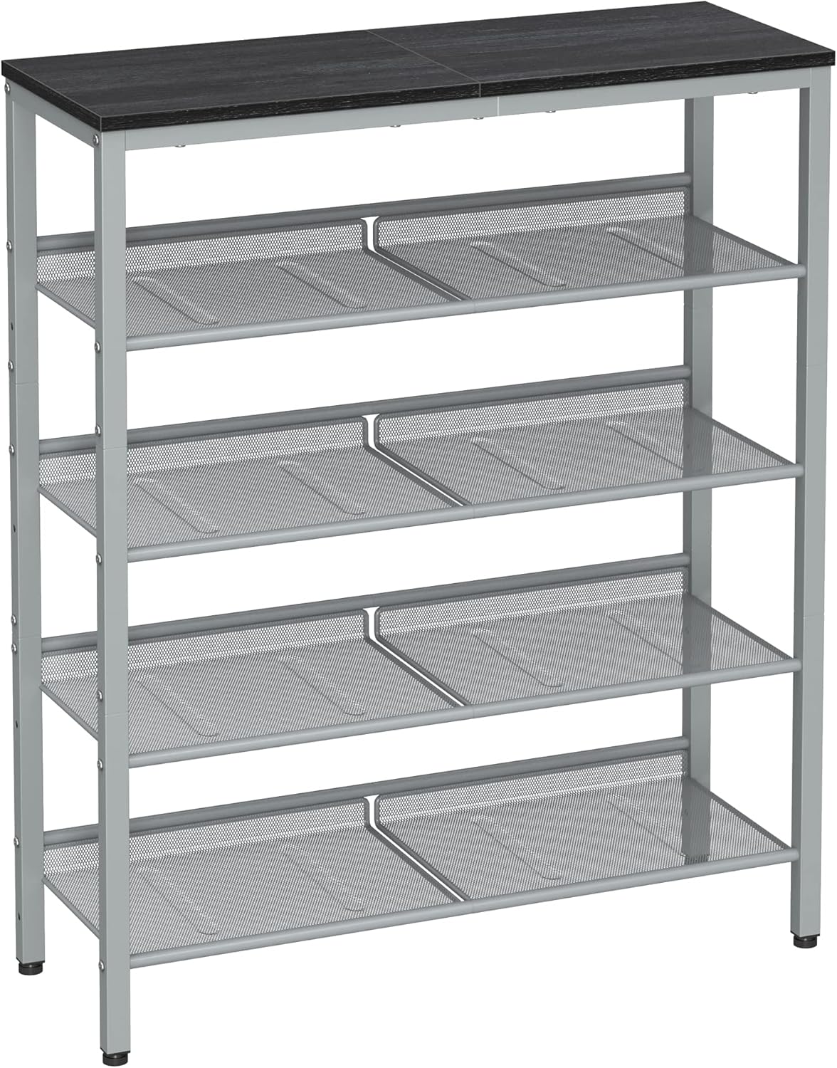 VASAGLE Shoe Rack, 5-Tier Shoe Storage with Shelves and Large Top, Adjustable Me...