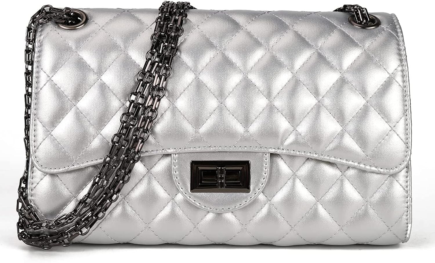 Gladdon Quilted Crossbody Purse for Women Trendy Ladies Shoulder Bag with Chain...