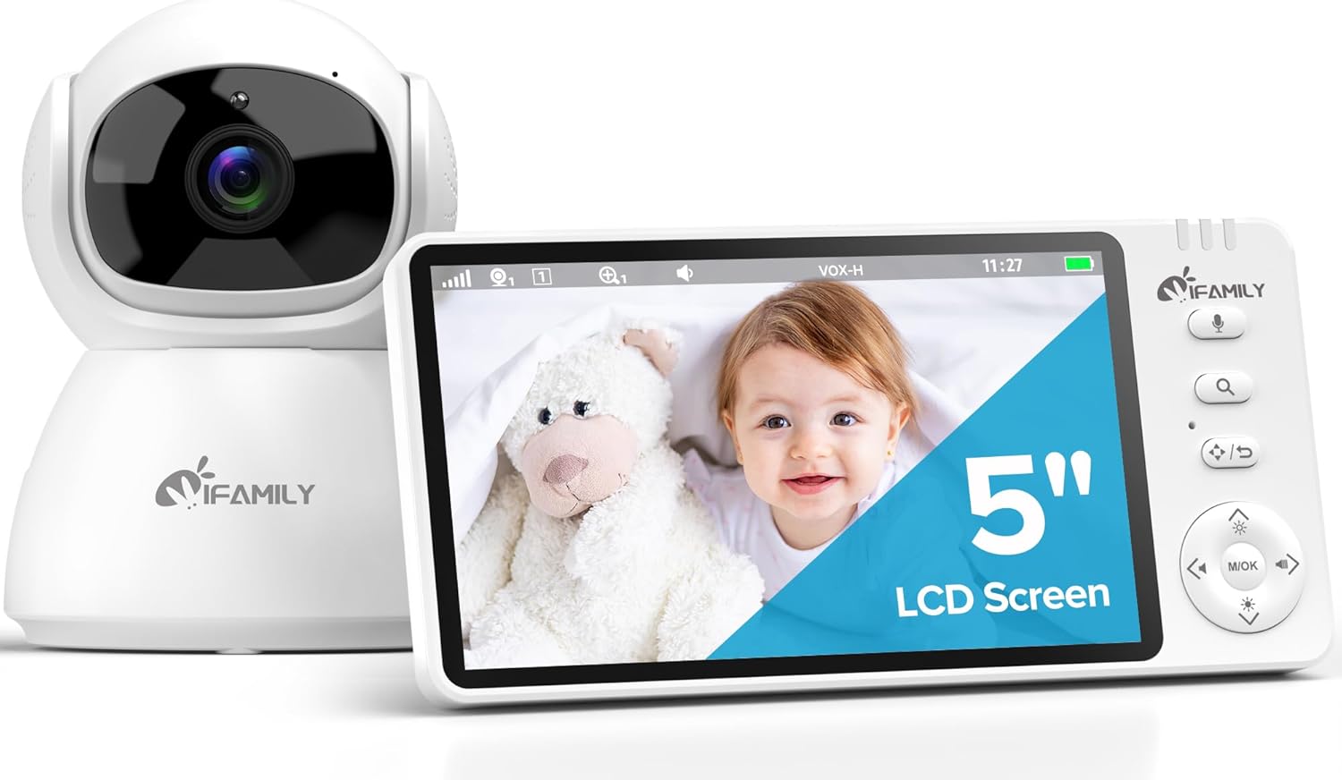 iFamily Baby Monitor with Camera and Audio – 720P HD Resolution, Large Display,...