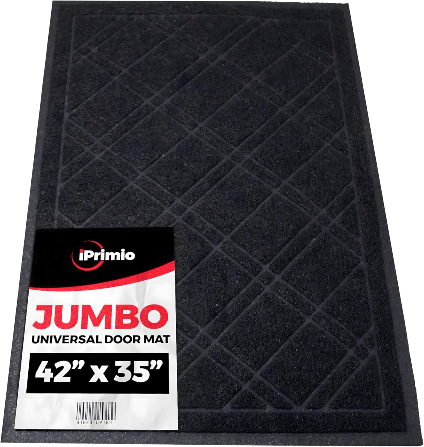 SlipToGrip Universal Entryway Door Mat - 42 x 35 Inch Plaid Floor Mat for Indoor...