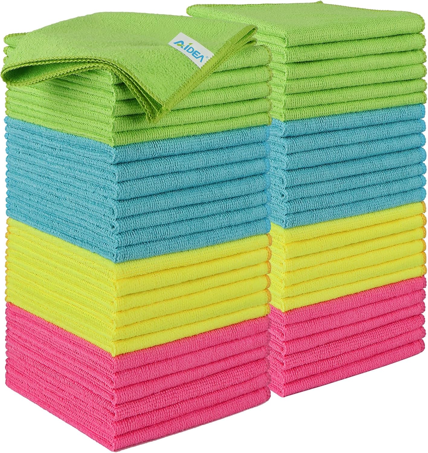 AIDEA Microfibre Cleaning Cloths 50 Pack,Reusable Kitchen Cleaning Towels Dish C...