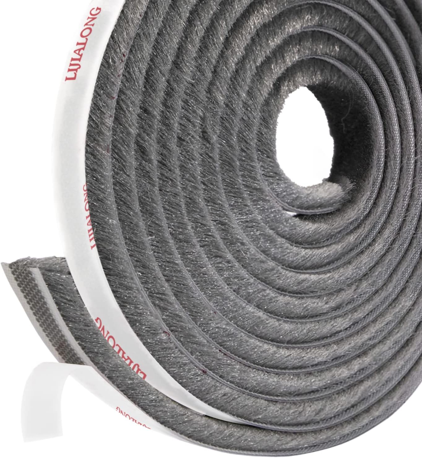 fowong Draught Excluder Tape,4.9 m(L) x9 mm(W) x 5mm(T) Door Brush Strip for Doo...