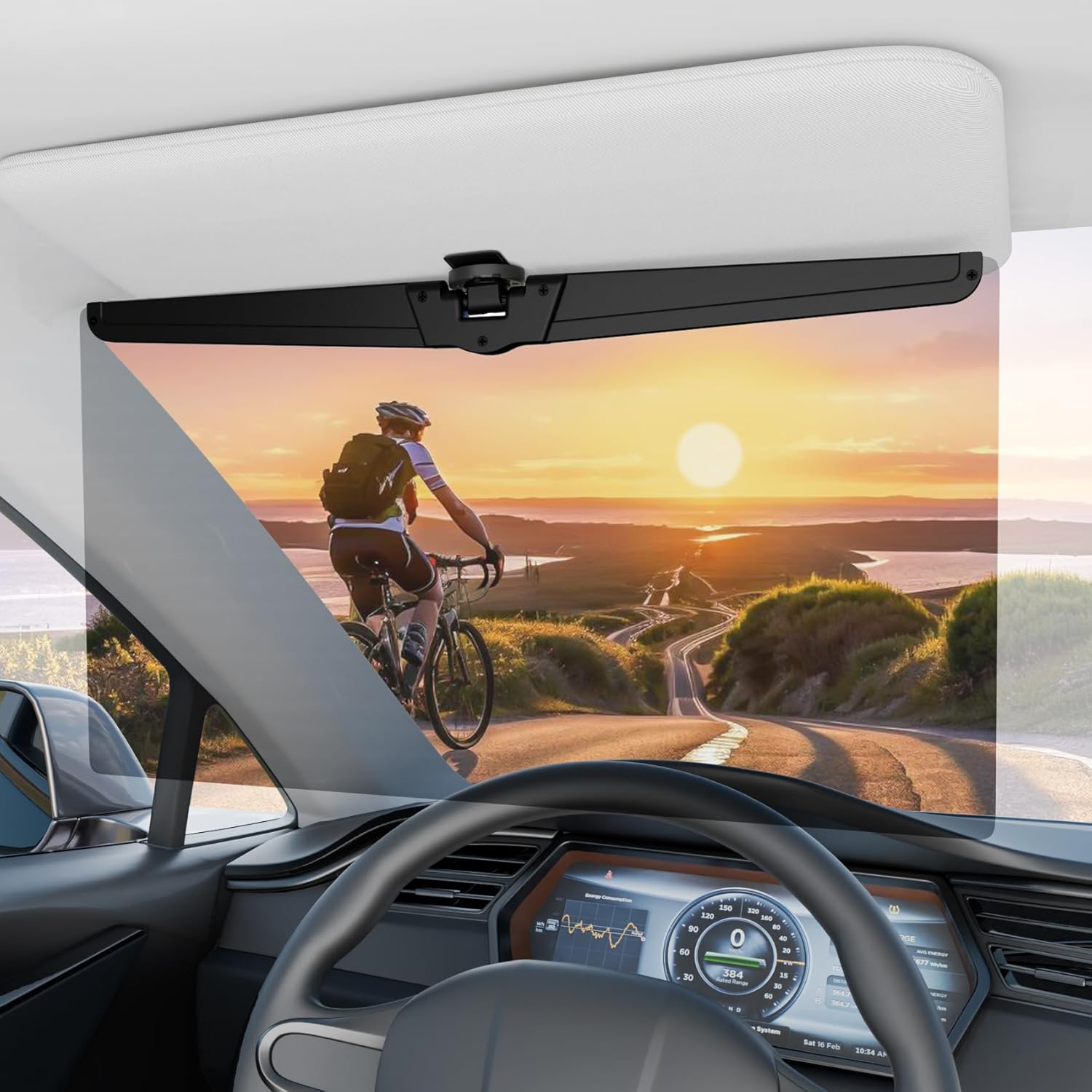 Veharvim Sun Visor Extender for Cars, Polarized Car Visor Extender Sun Blocker U...