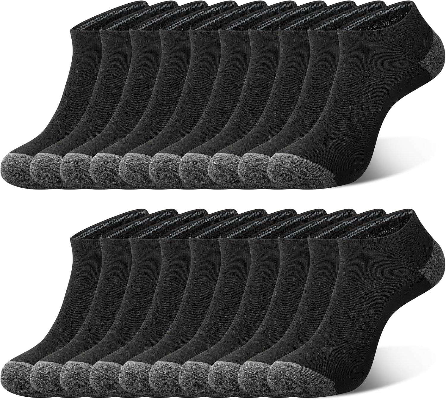 COOVAN 10 Pack Mens Ankle Low Cut Socks Athletic Cushion Casual Socks Medium-Lar...