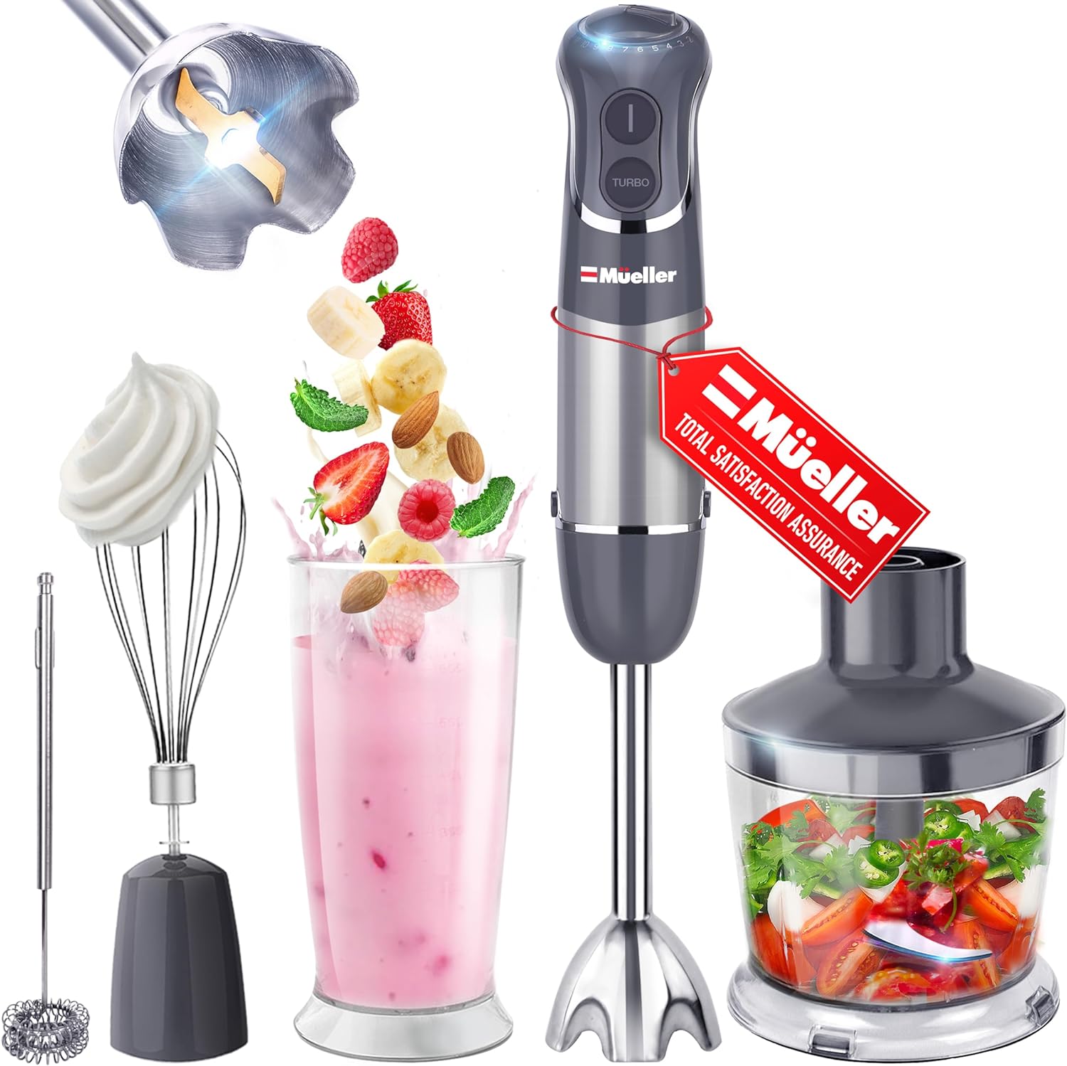 Mueller Multistick 800W 4-in-1 Immersion Blender H...