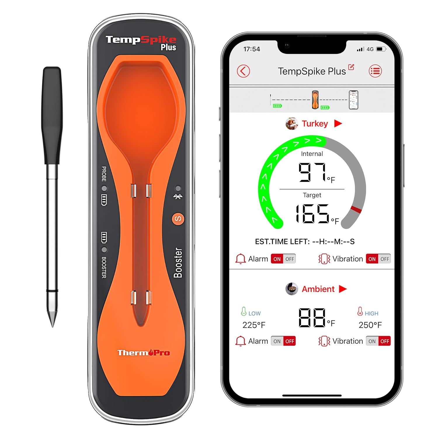 ThermoPro TempSpike Plus 600FT Wireless Meat Thermometer with Upgraded Ultra-Thi...
