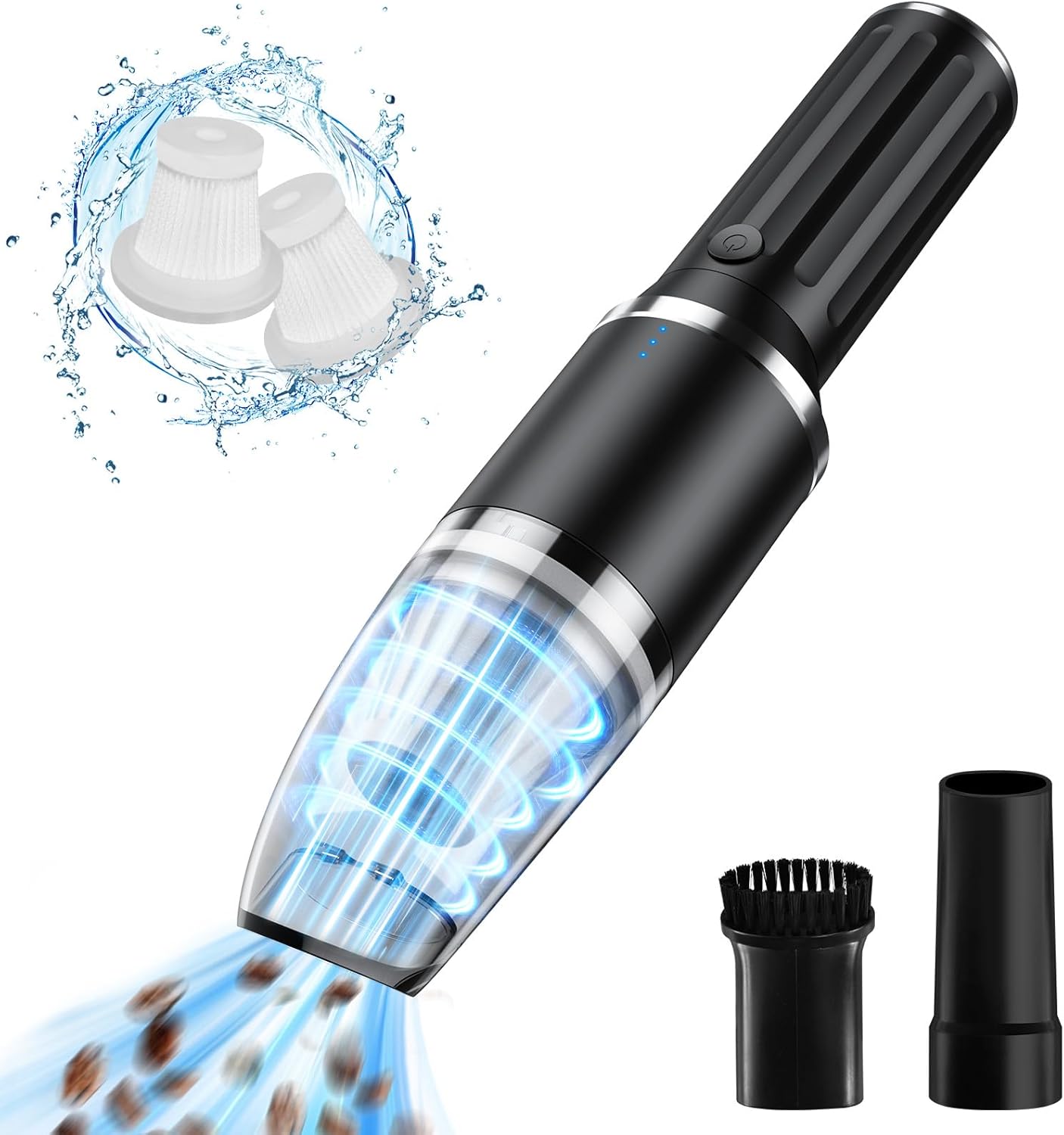 Car Vacuum Portable, 15000PA Handheld Vacuum Cordless with 2 Filters, Cordless C...