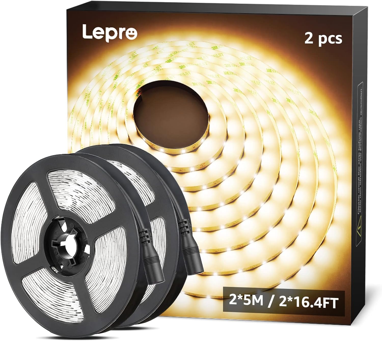 Lepro Warm White LED Strip Lights 10M (2x5M), 2x2300lm, 3000K Flexible Lightstri...