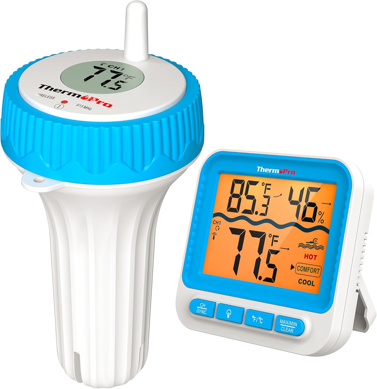 ThermoPro Digital Pool Thermometer Floating Easy Read, Large Size Water Thermome...