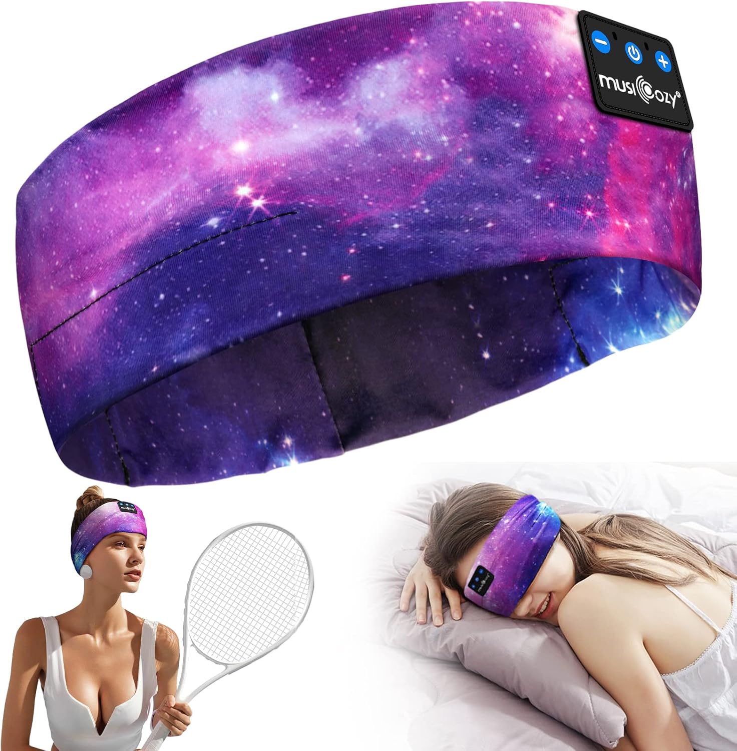 MUSICOZY Sleep Headphones Headband Bluetooth 5.4 Soft Headphones for Sleeping &...