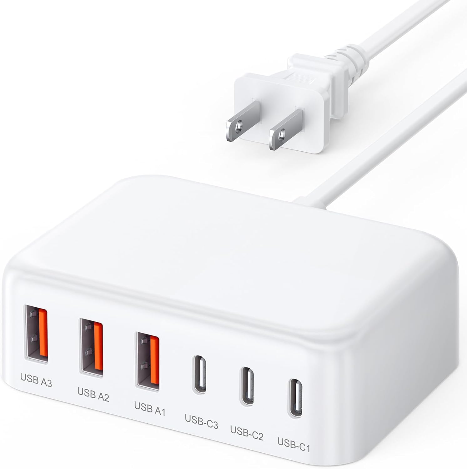 USB C Charger Block, 100W GaN 6 Port PD USB C QC USB A Wall Charger Adapter Plug...