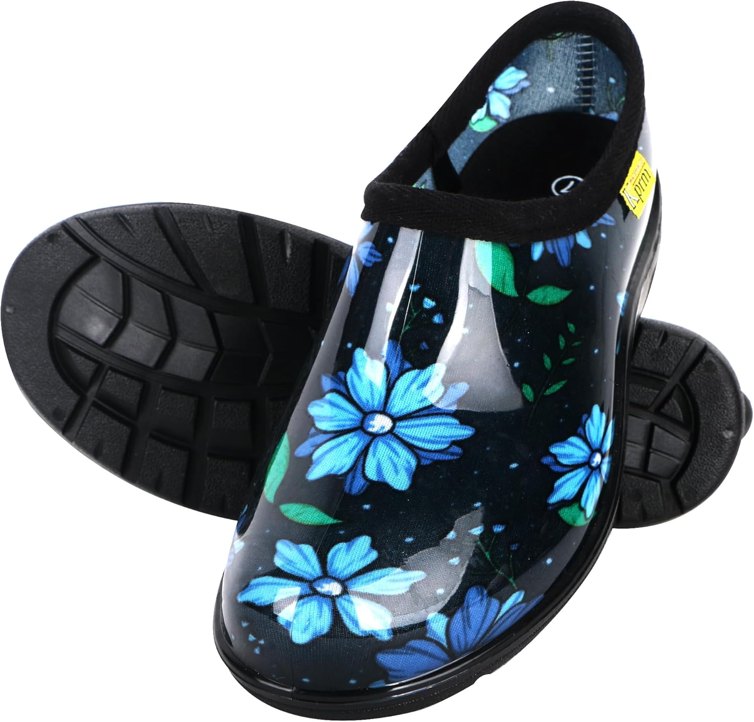 Flat Garden Shoes for Women Waterproof Slip-On Womens Rubber Rain Shoes Gardenin...
