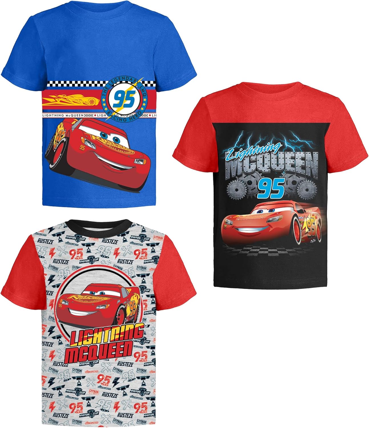 Disney Cars Lightning McQueen Pixar Graphic T-Shirt (Sets) Tow Mater Doc Cruz Fi...